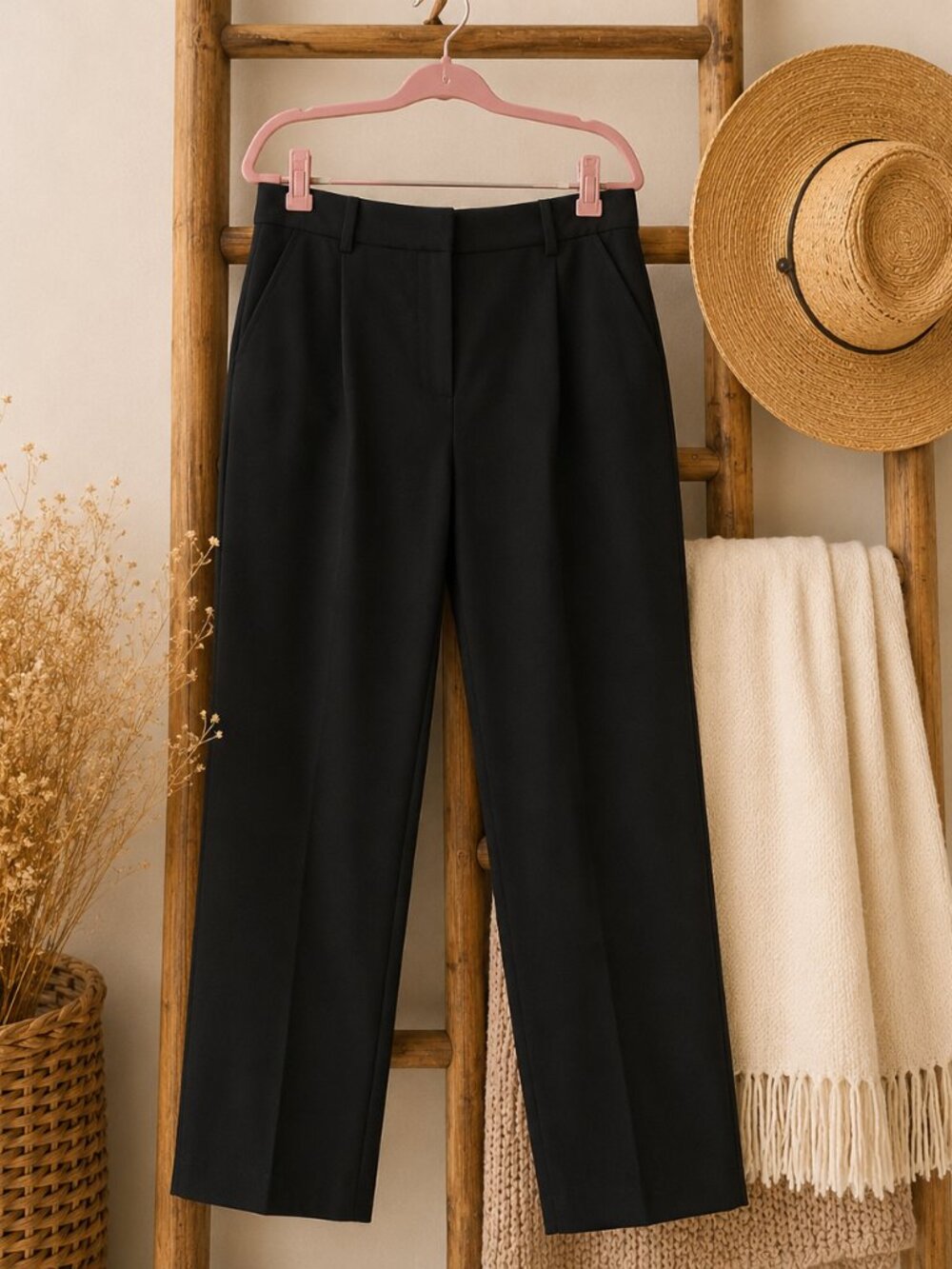 Abercrombie Curve Love Ultra High Rise Relaxed Straight Pants Black 32/14